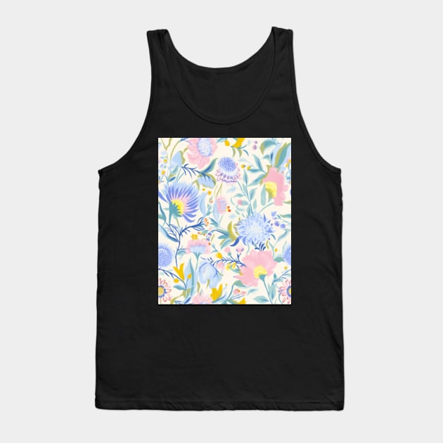 Floral Blue Tank Top by Blancex